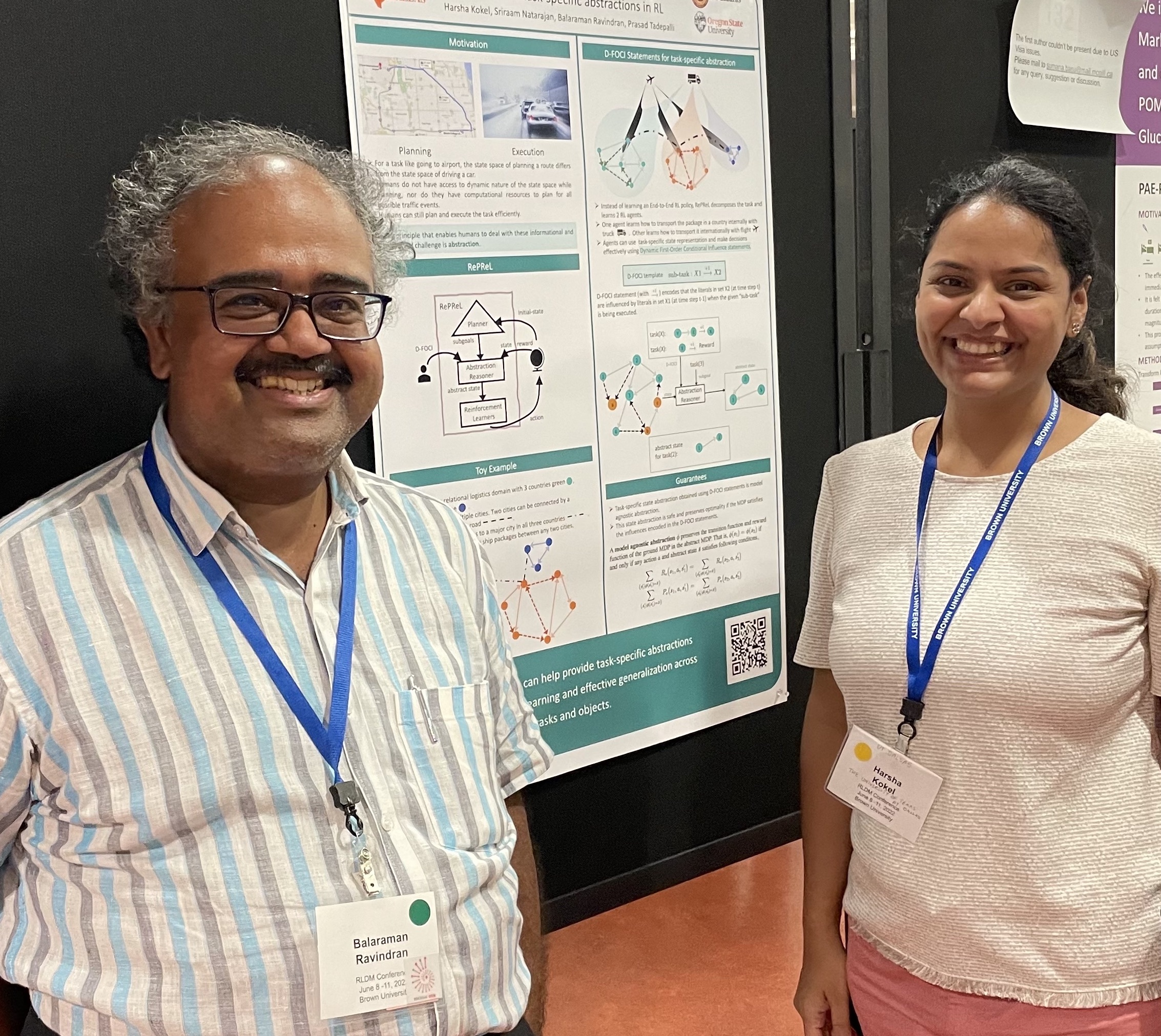 Harsha Kokel presenting poster at RLDM