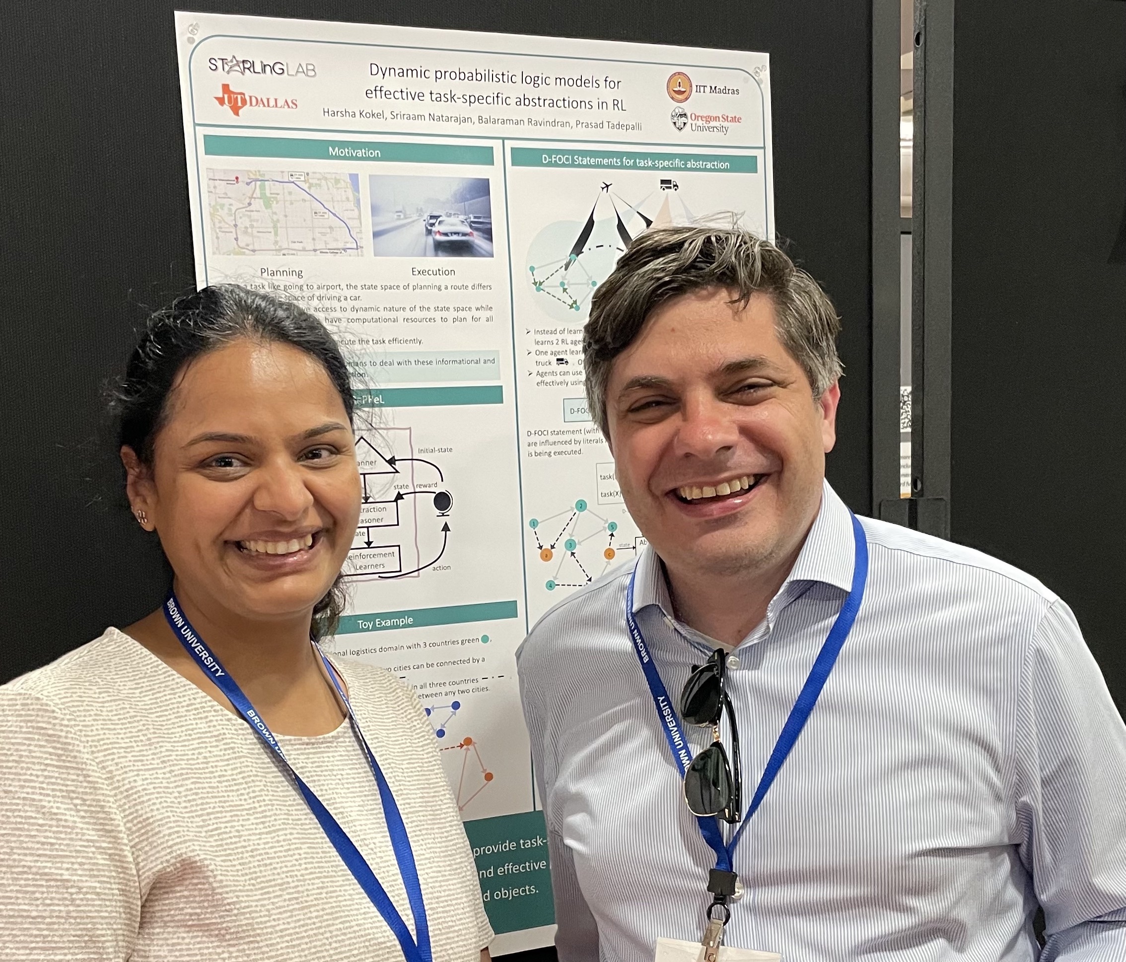 Harsha Kokel presenting poster at RLDM